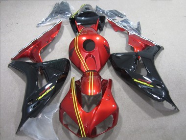 CBR 1000 RR 2006-2007 Motorrad Verkleidung - Schwarz Rot Gelb