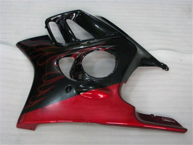 CBR 600 F3 1995-1998 Motorrad Verkleidungen - Schwarz rote Flamme