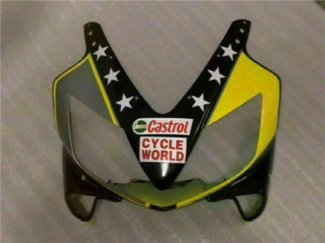 CBR 600 F4i 2001-2003 Motorrad Verkleidungen - Gelb Schwarz Castrol Cycle World