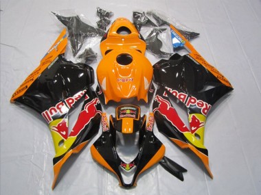 CBR 600 RR 2009-2012 Motorrad Verkleidungen - Schwarz Orange Rot Bull