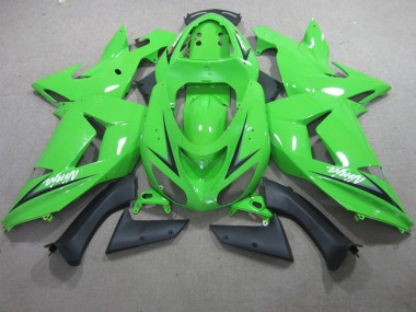 ZX10R 2006-2007 Motorrad Verkleidungen - Grüner Weißer Ninja