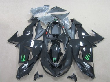 ZX10R 2006-2007 Motorrad Verkleidungen - Schwarz Grün Monster Ninja