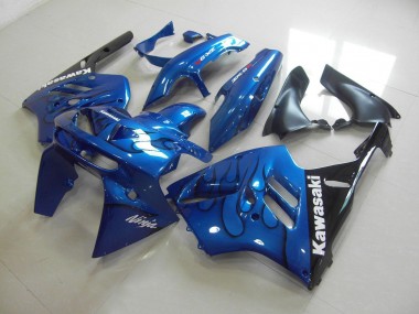 ZX9R 1994-1997 Motorrad Verkleidung - Blau schwarze Flamme